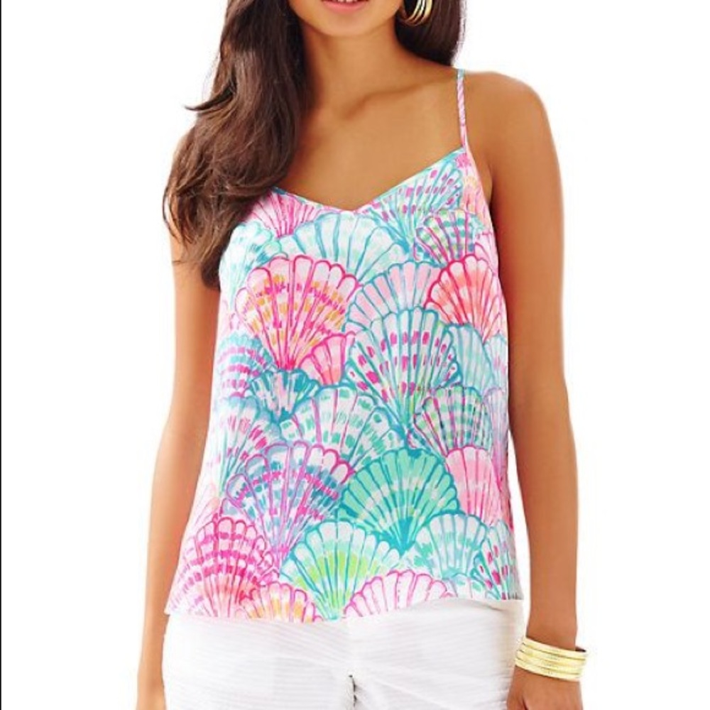 Lilly Pulitzer Oh Shello Dusk Racerback Silk Top